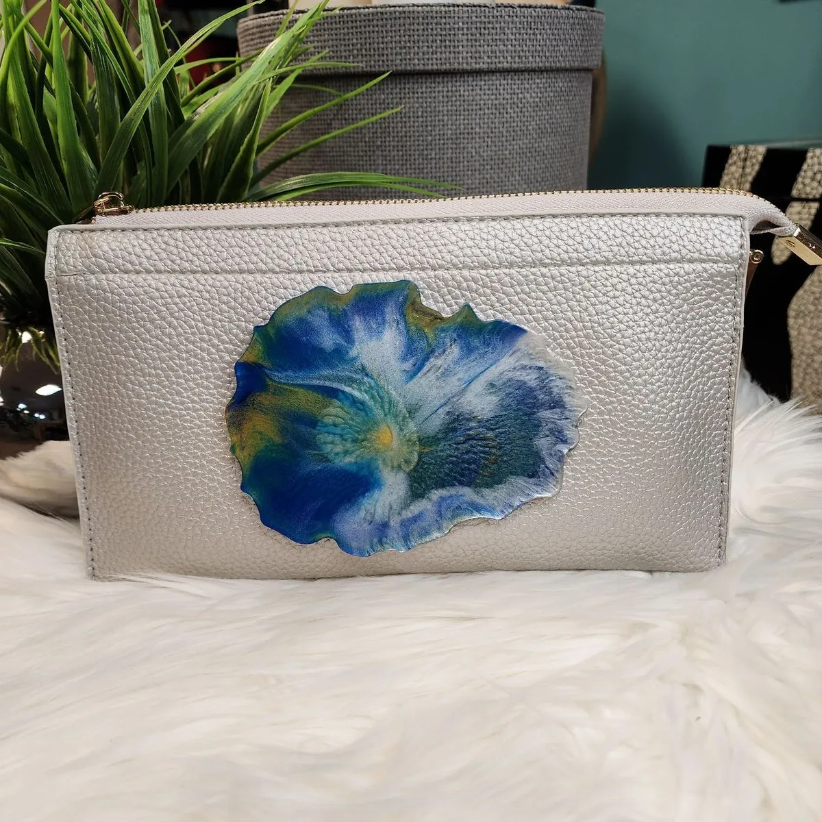 The Shelby Leather Resin Geode Handbag Collection