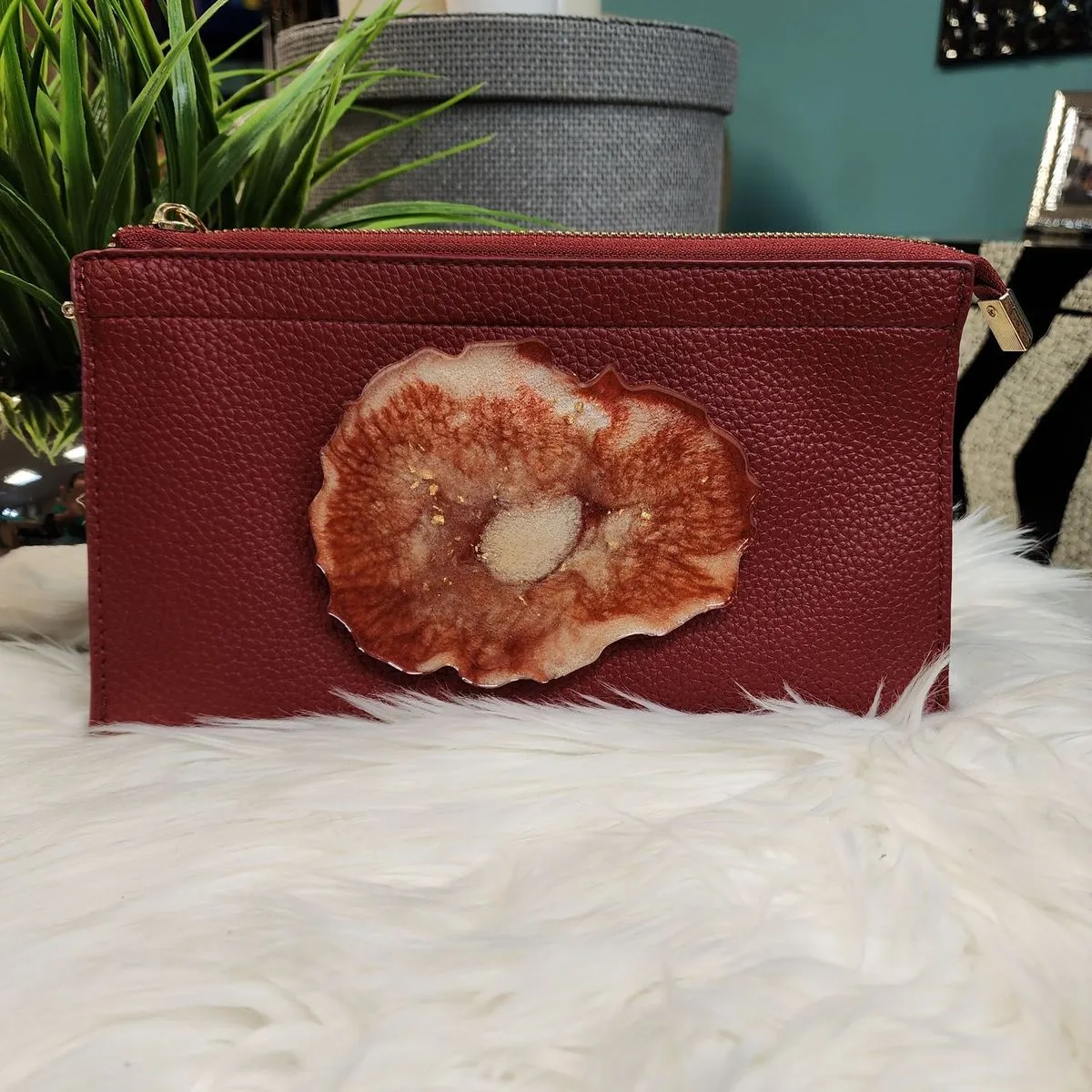 The Shelby Leather Resin Geode Handbag Collection