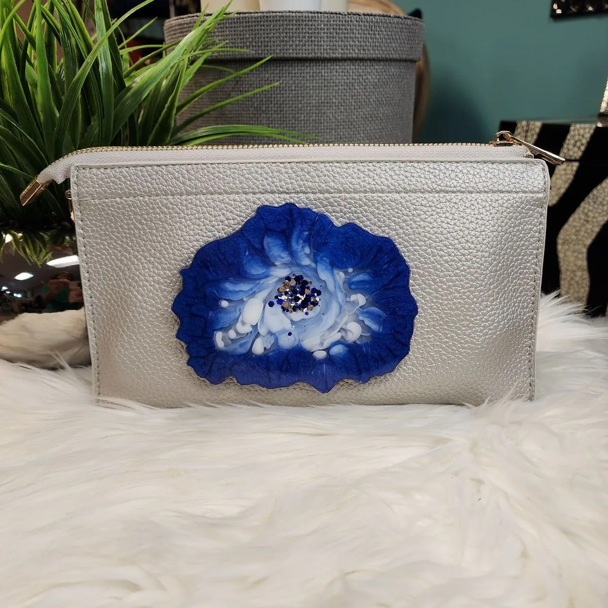 The Shelby Leather Resin Geode Handbag Collection