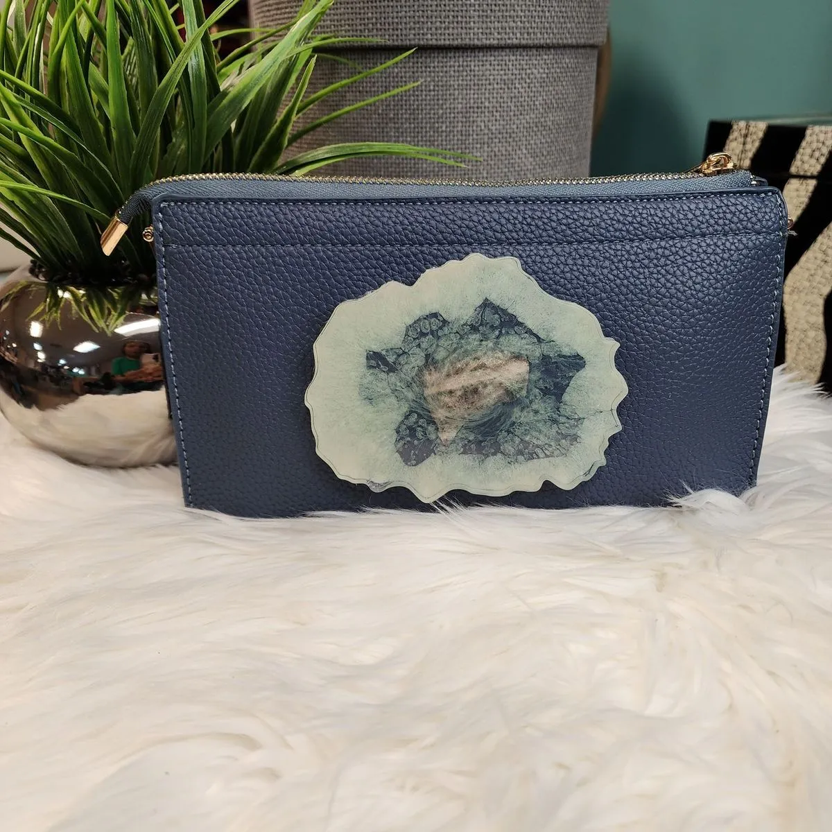 The Shelby Leather Resin Geode Handbag Collection