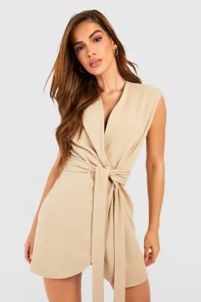 Tie Waist Blazer Dress