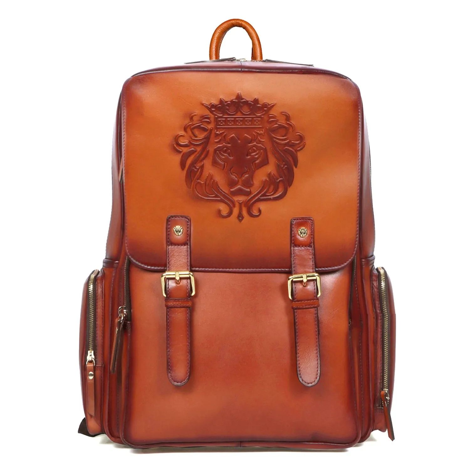 Travel Tan Leather Backpack