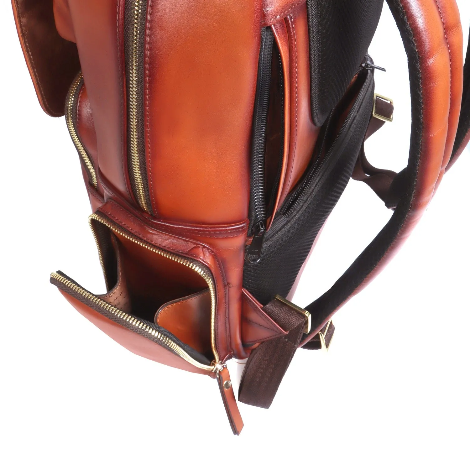 Travel Tan Leather Backpack