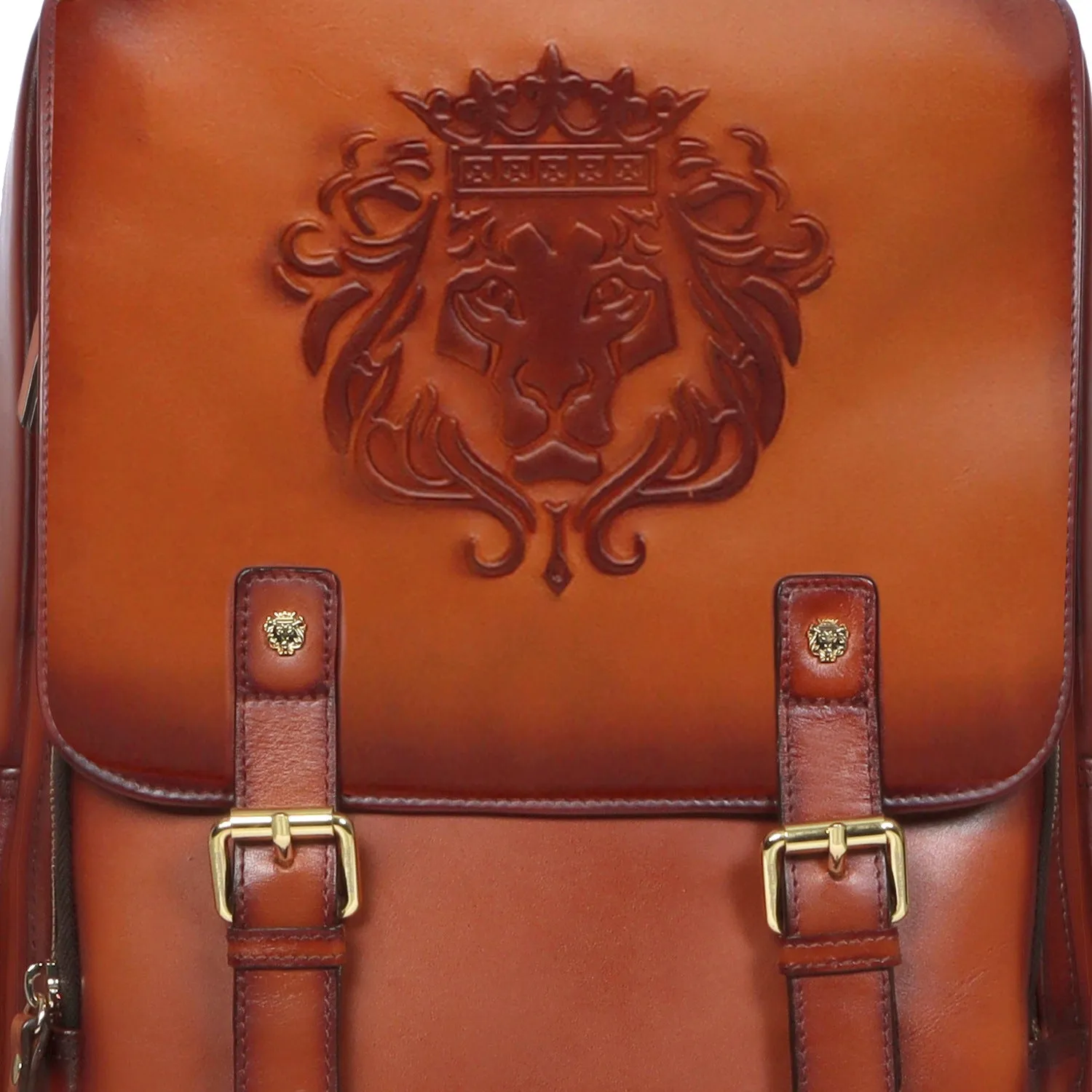 Travel Tan Leather Backpack