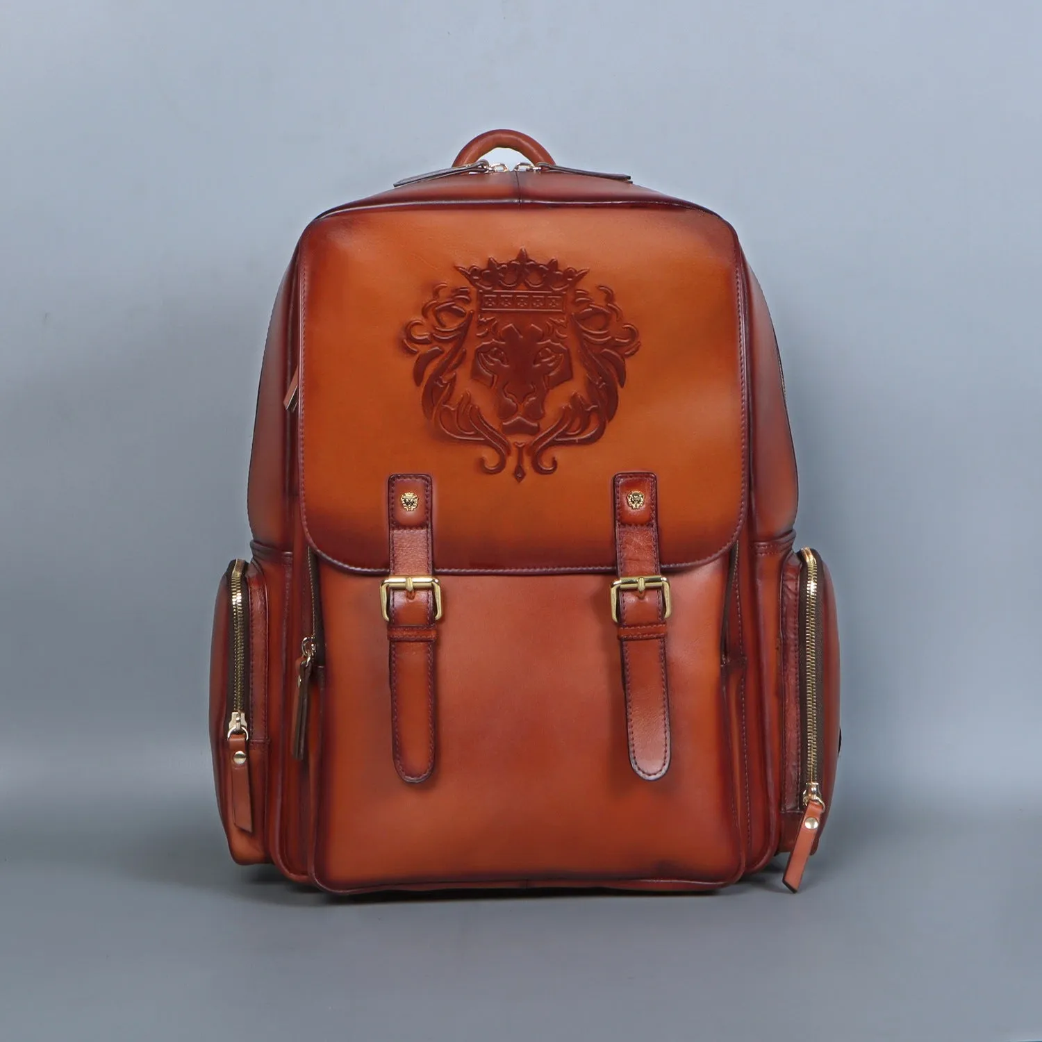 Travel Tan Leather Backpack