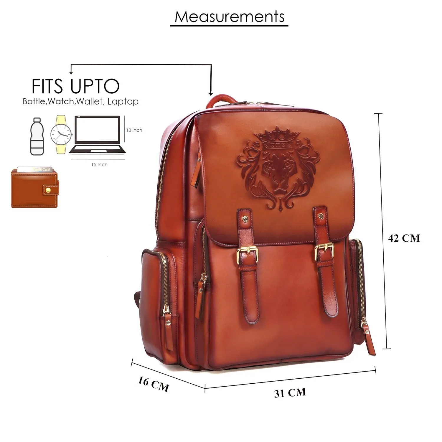 Travel Tan Leather Backpack