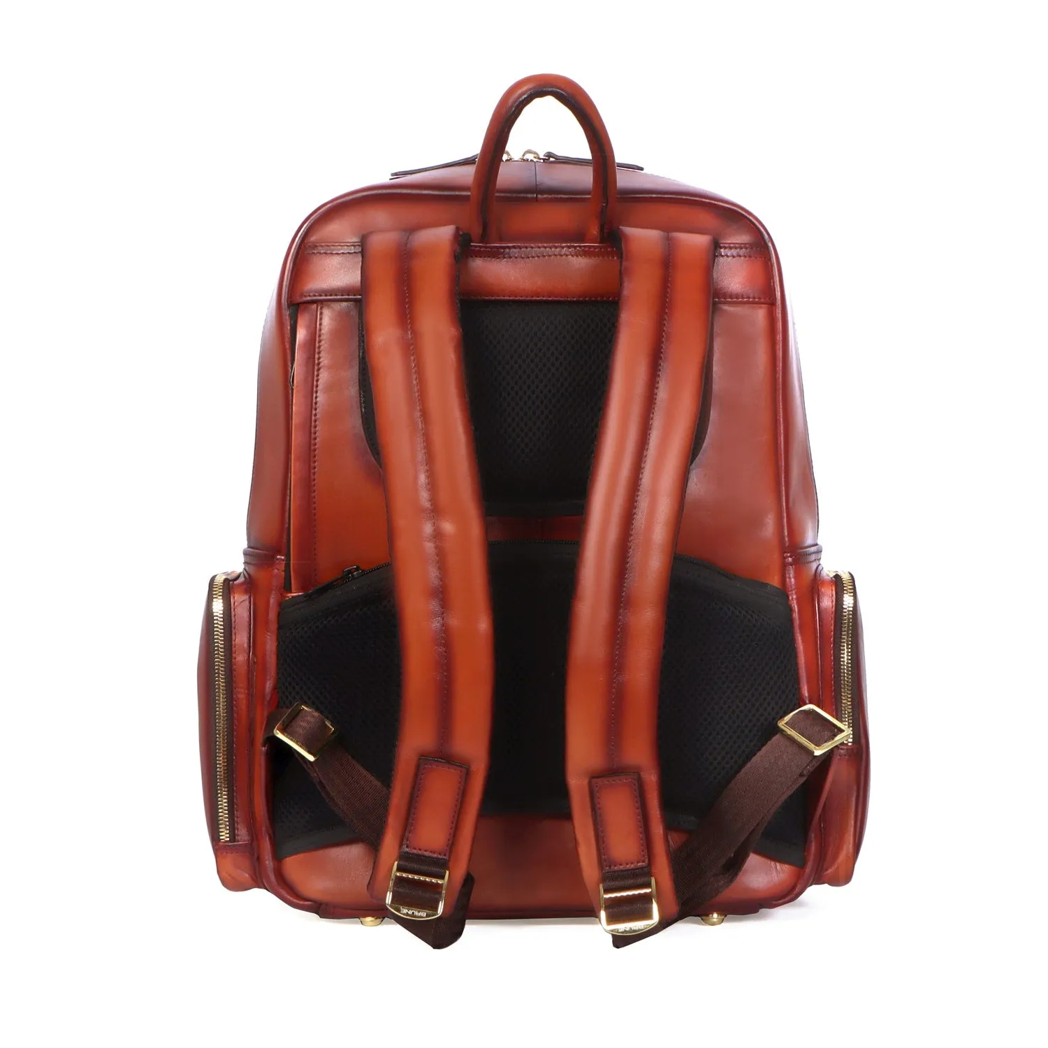 Travel Tan Leather Backpack