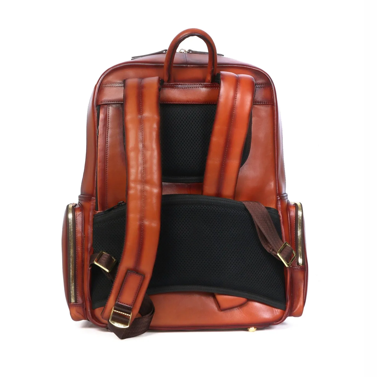 Travel Tan Leather Backpack