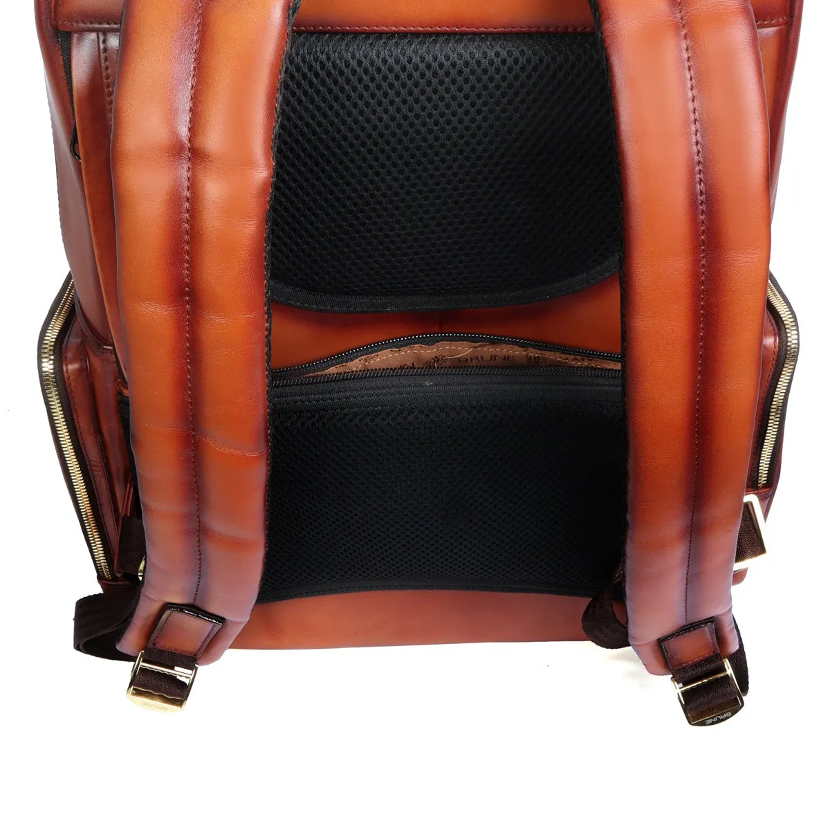 Travel Tan Leather Backpack