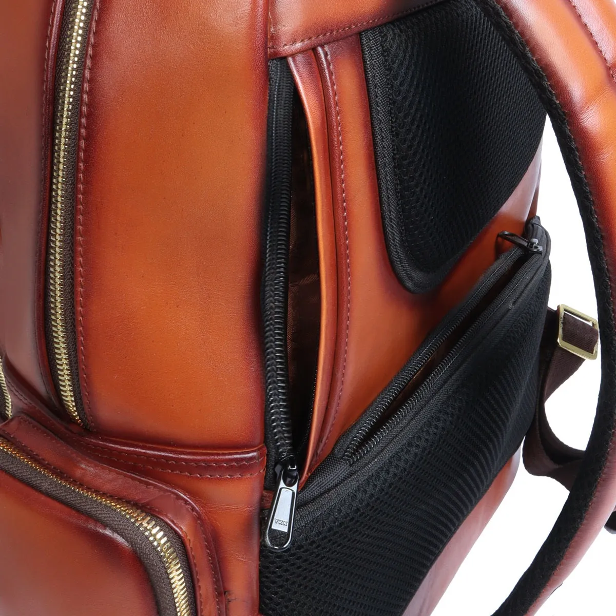 Travel Tan Leather Backpack