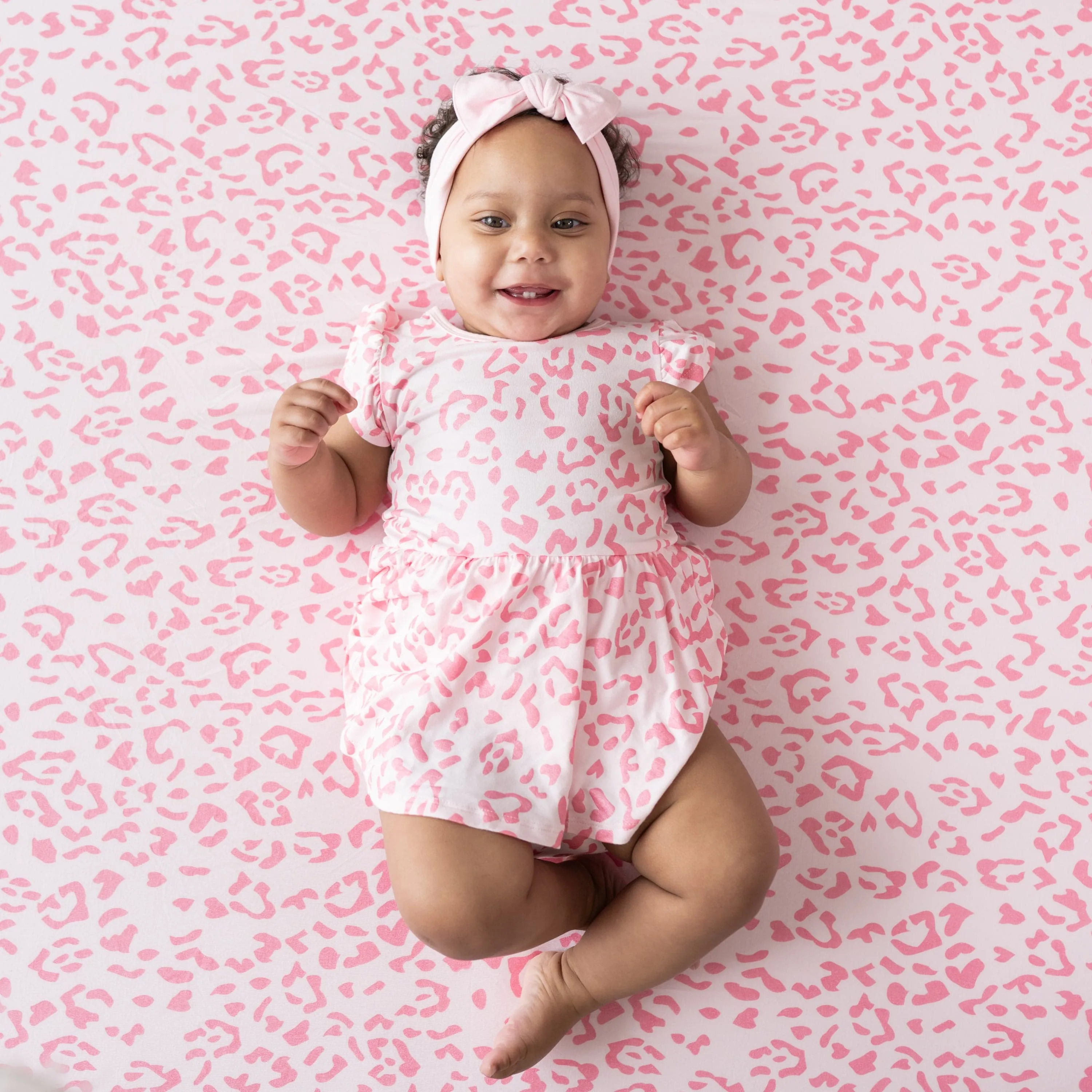 Twirl Bodysuit Dress in Sakura Leopard