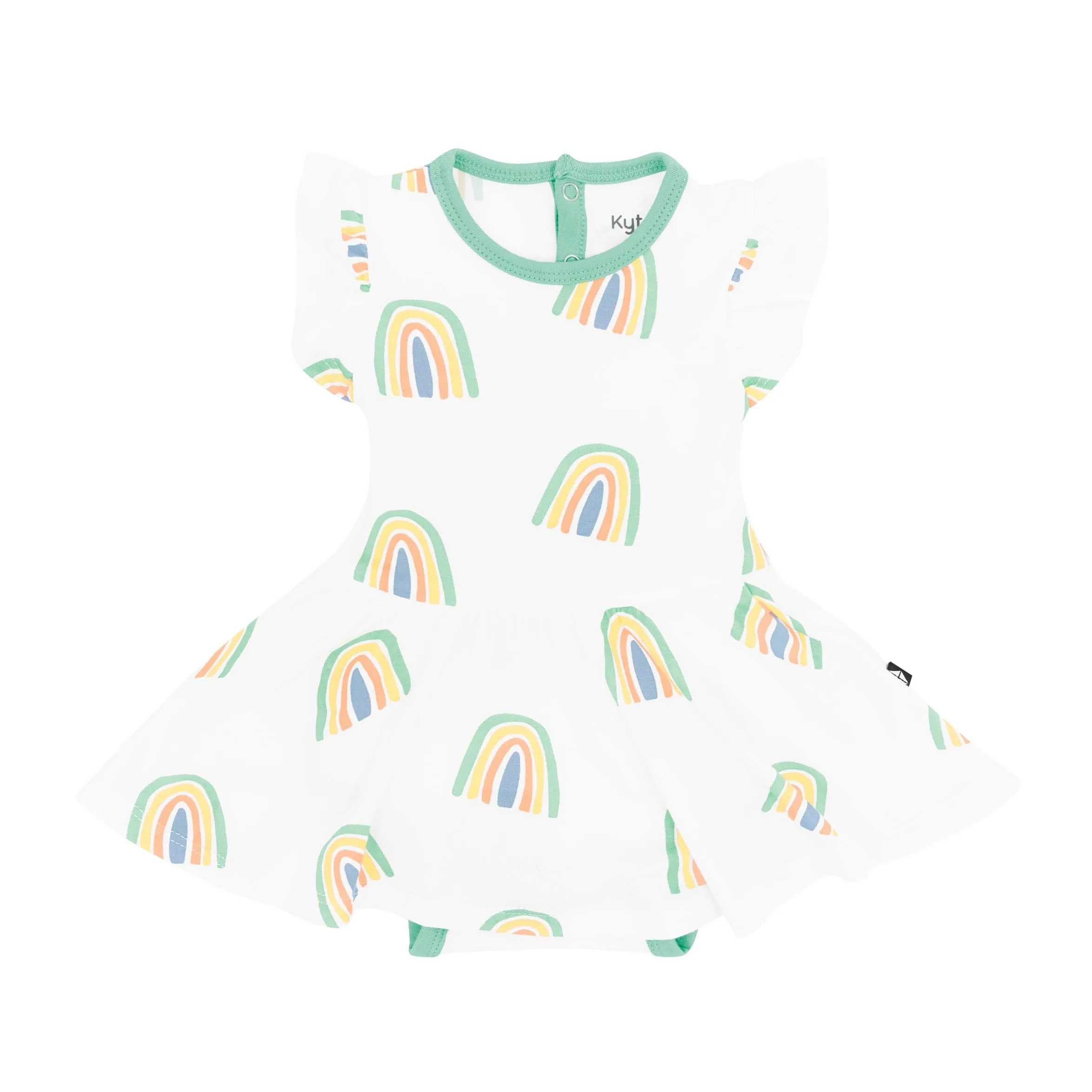 Twirl Bodysuit Dress in Wasabi Rainbow