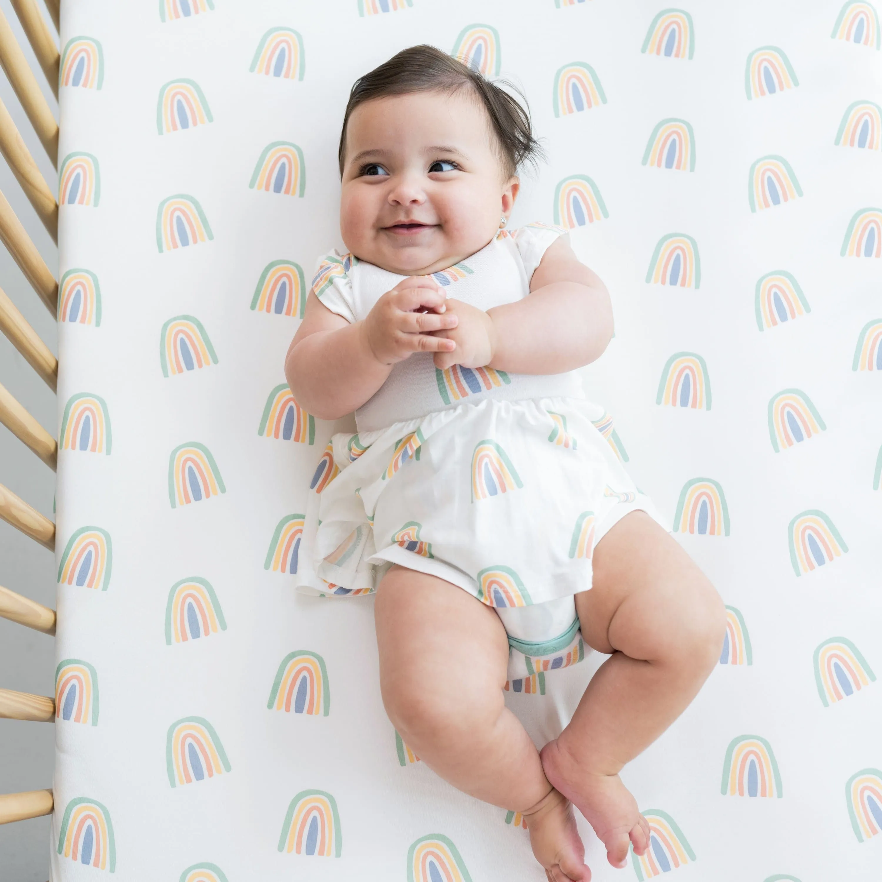 Twirl Bodysuit Dress in Wasabi Rainbow