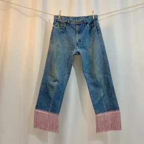 Upcycled Wrangler fringe jeans