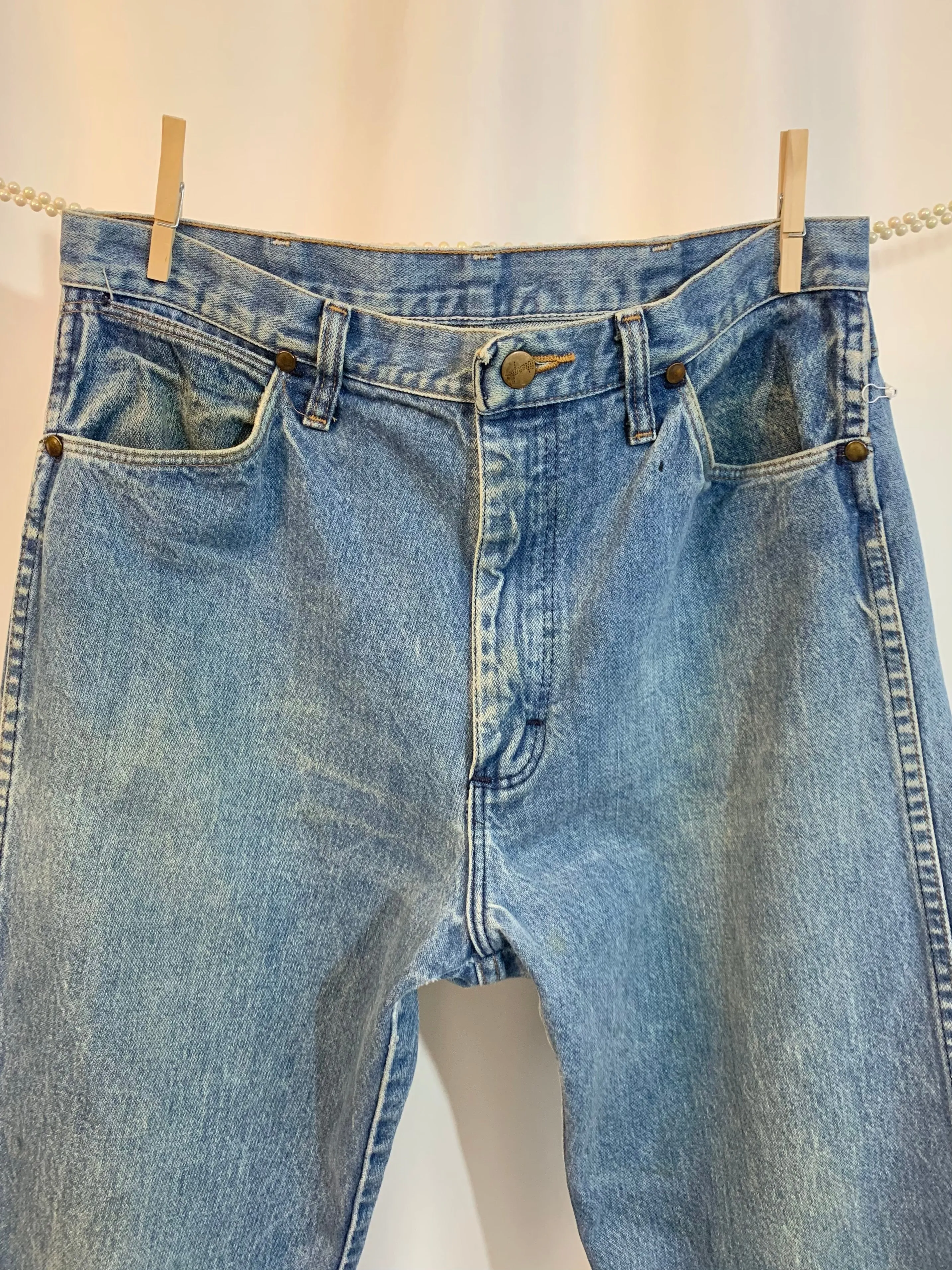 Upcycled Wrangler fringe jeans