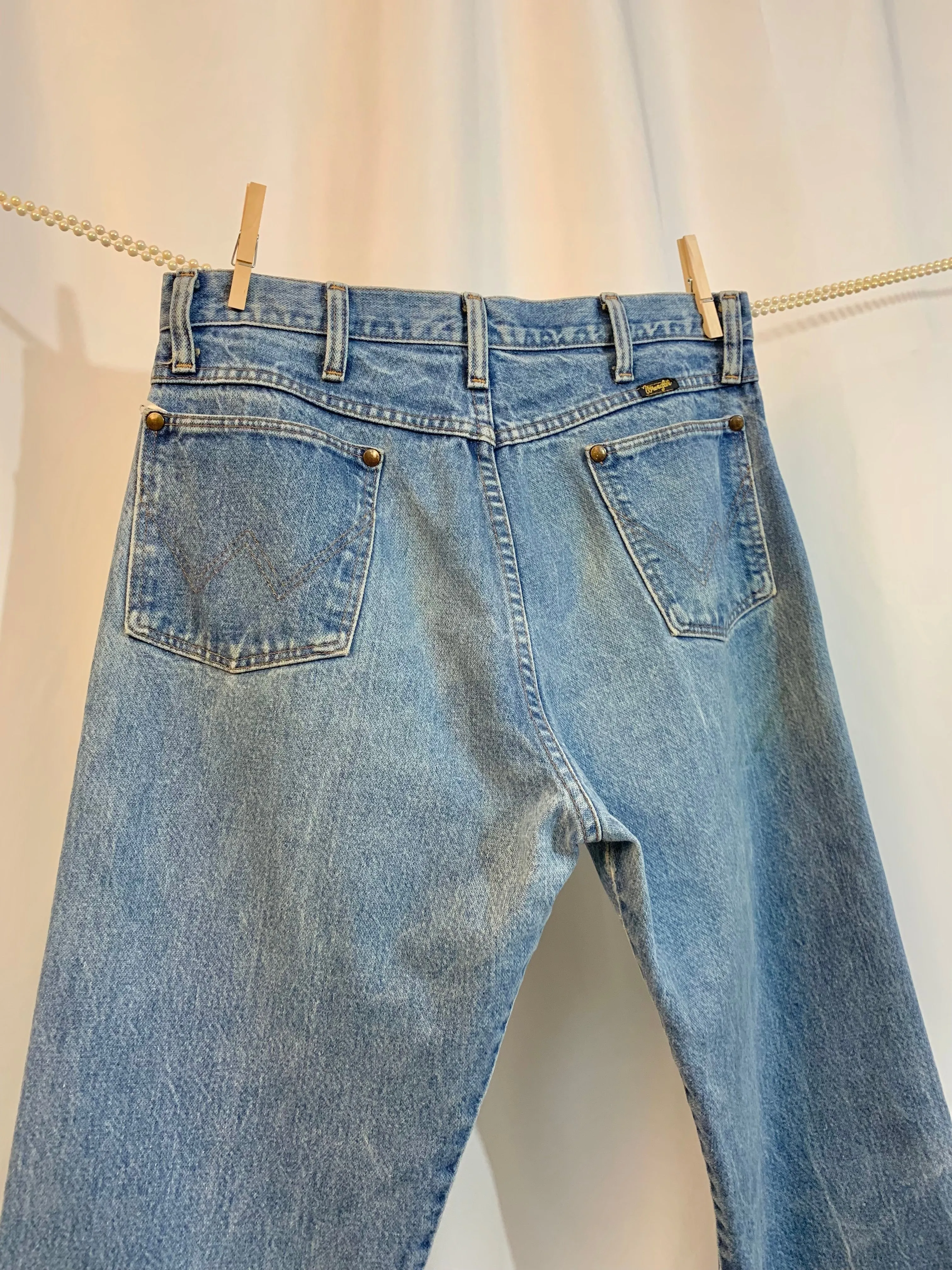 Upcycled Wrangler fringe jeans