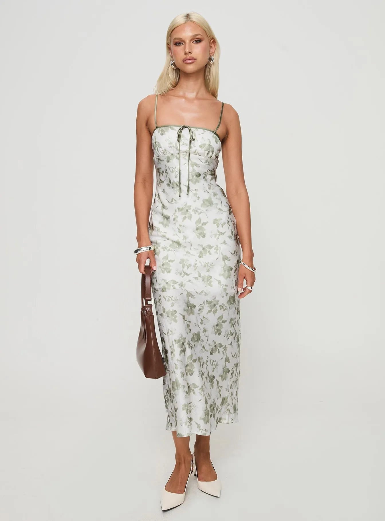 Vasiliki Maxi Dress White / Green Floral