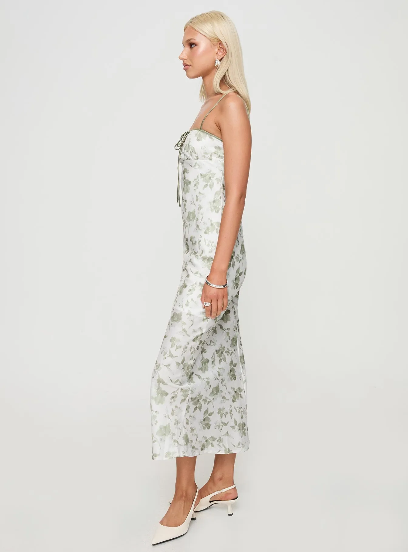 Vasiliki Maxi Dress White / Green Floral