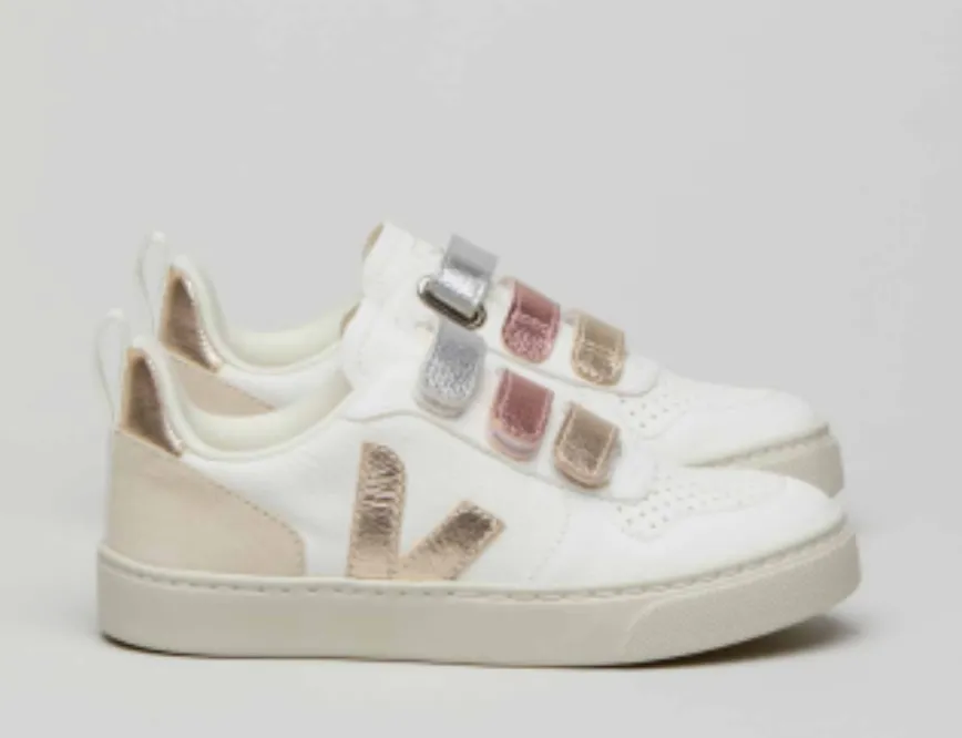 Veja White Multico Shiny Velcro Sneaker