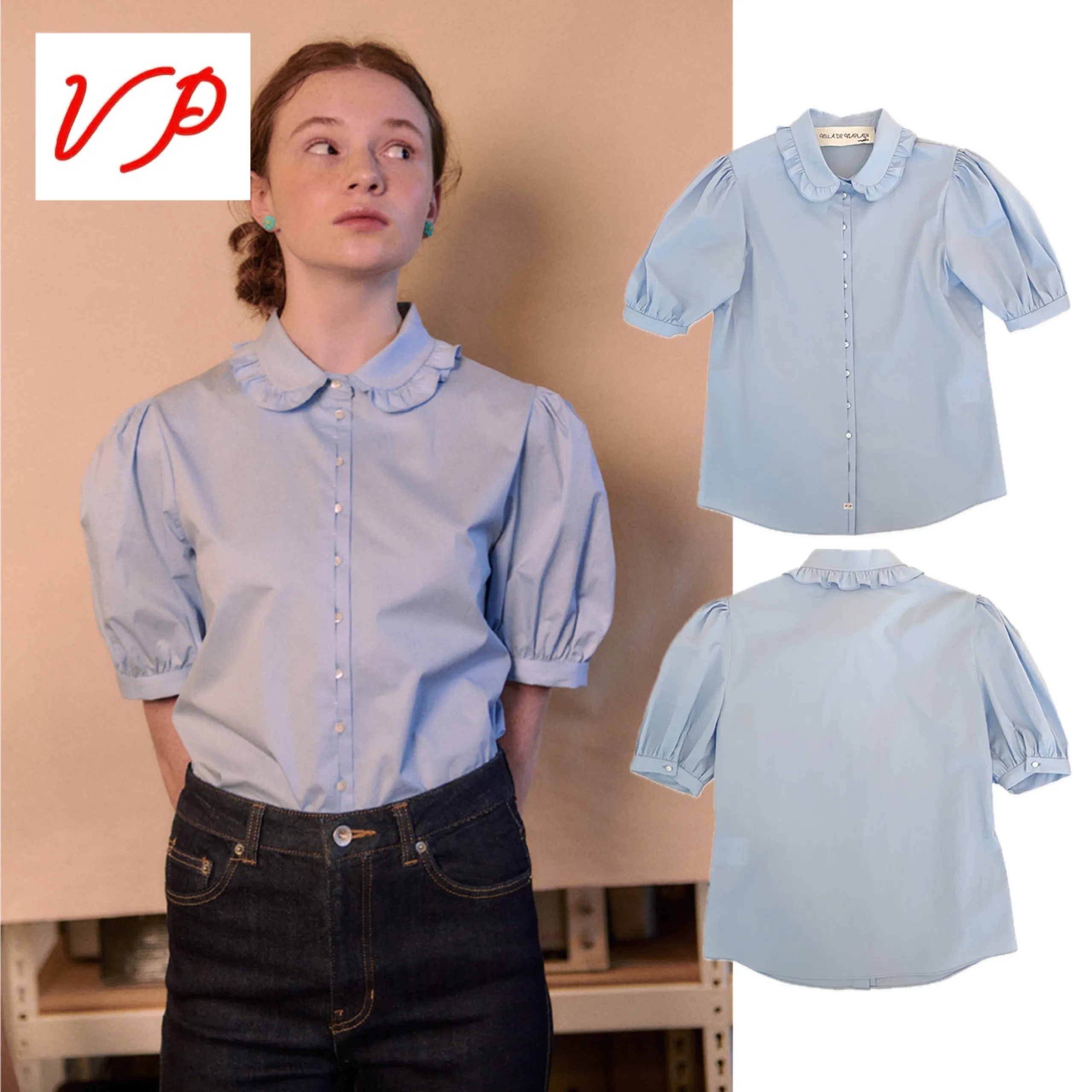 viaplain  |Casual Style Street Style Plain Cotton Short Sleeves