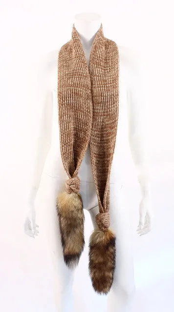 Vintage 70's Fox Tail Scarf