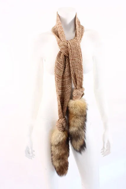 Vintage 70's Fox Tail Scarf