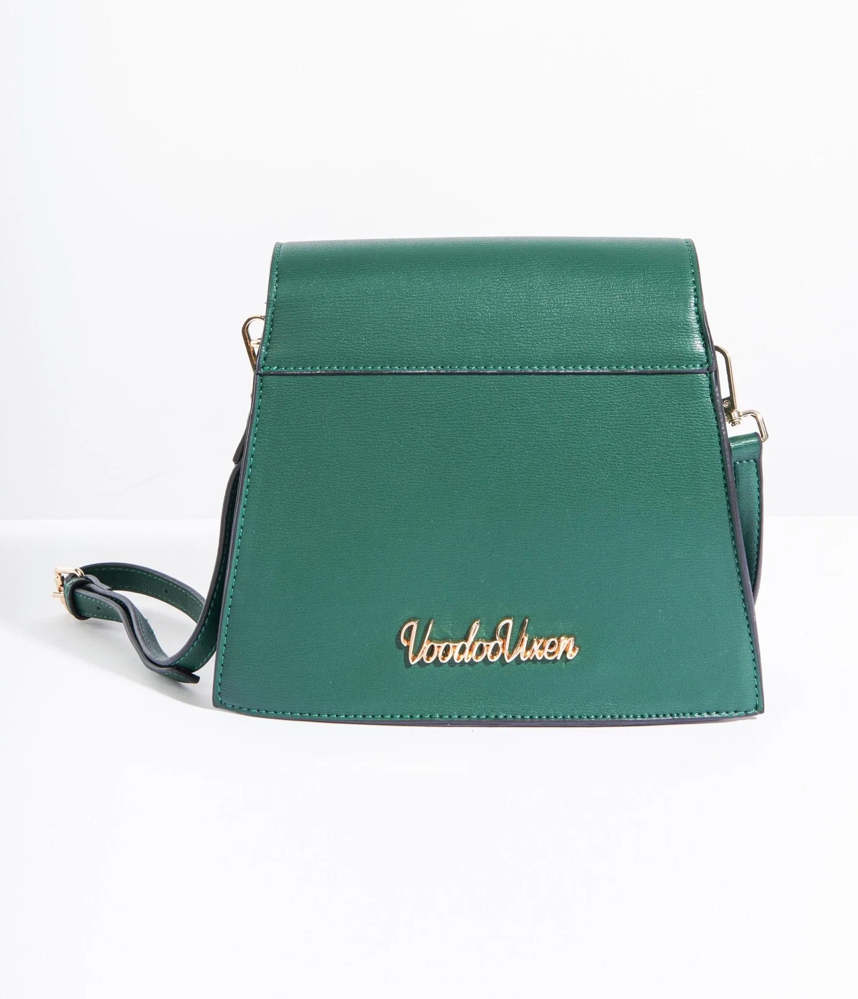 Voodoo Vixen 1940s Green Leatherette & Pendant Handbag