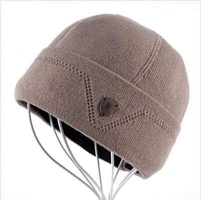 Warm Wool Knitted Winter Bonnet Beanie Hats for Men in Solid Colors