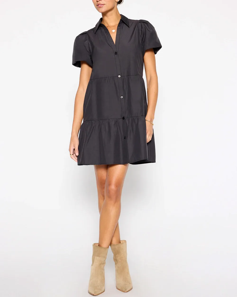 Washed Black Havana Mini Dress