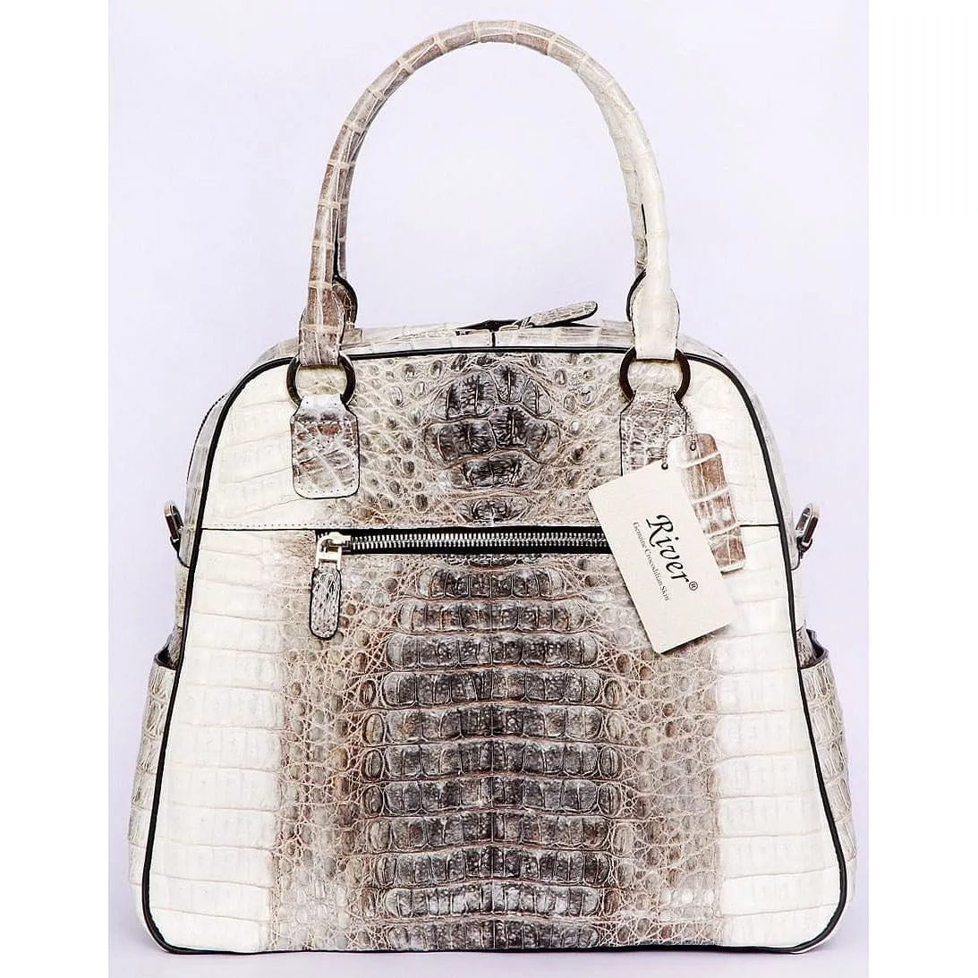 White and Grey Womens Handbag