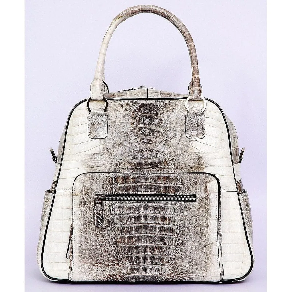 White and Grey Womens Handbag