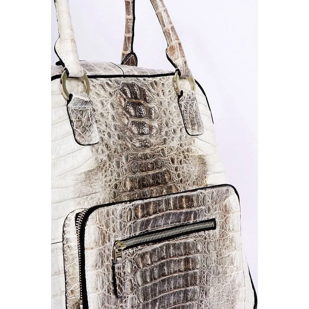 White and Grey Womens Handbag