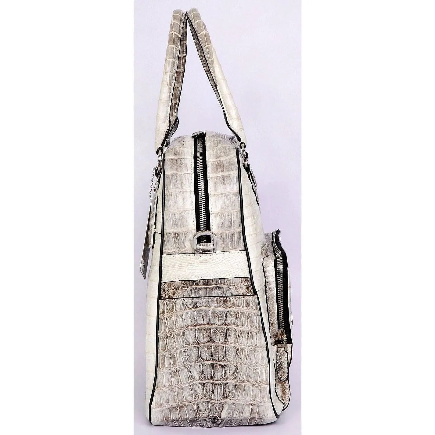 White and Grey Womens Handbag