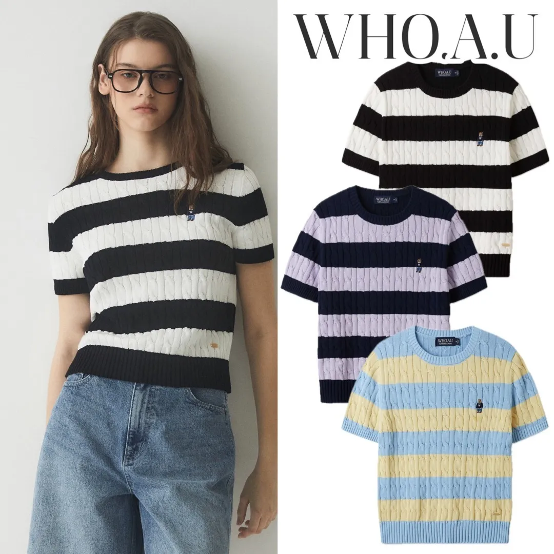 WHO.A.U  |Casual Style Street Style V-Neck Plain Other Animal Patterns