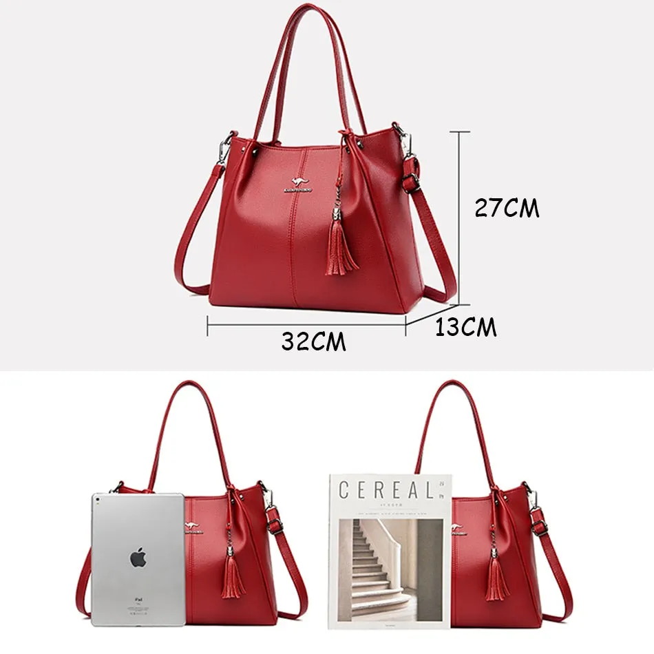 Women's Bridal Red Cowhide Genuine Leather Shoulder Crossbody Handbag