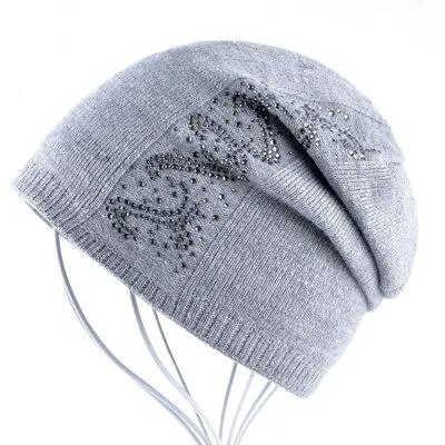 Women's Casual Solid Pattern Skullies Bonnet Cap for Winter