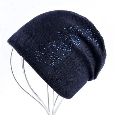 Women's Casual Solid Pattern Skullies Bonnet Cap for Winter