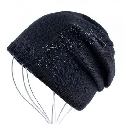 Women's Casual Solid Pattern Skullies Bonnet Cap for Winter