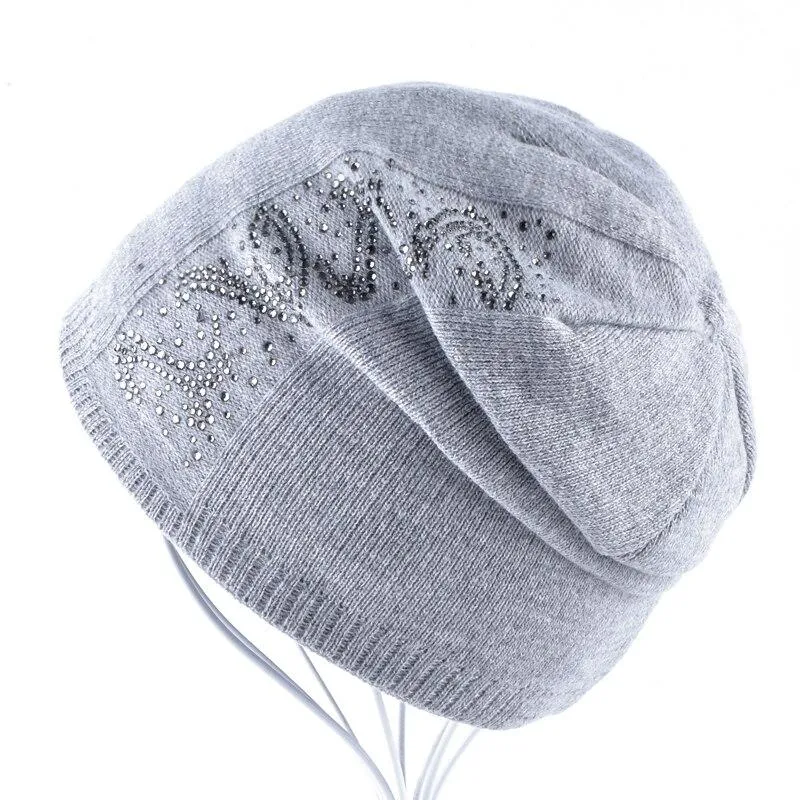 Women's Casual Solid Pattern Skullies Bonnet Cap for Winter