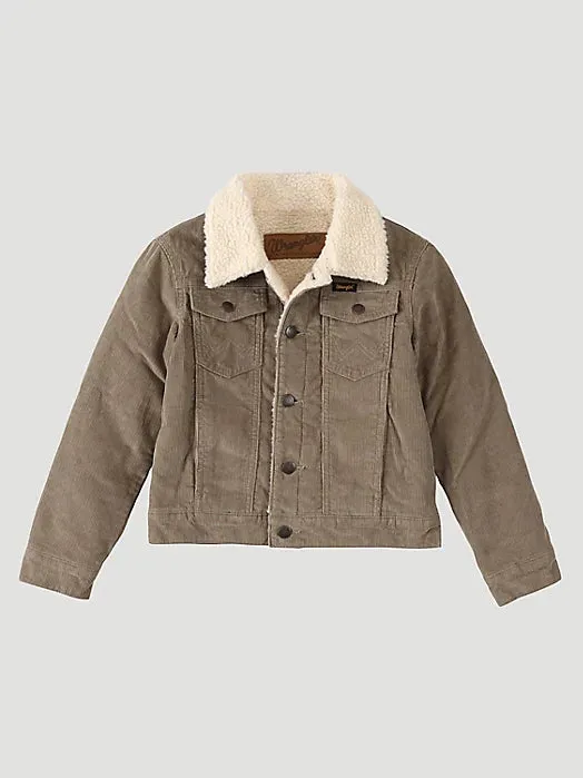 Wrangler Boy's Cowboy Cut Sherpa Lined Corduroy Jacket in Nomad