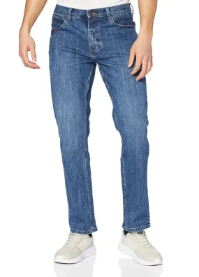 Wrangler Red Kabel Straight Stretch Denim Jeans Mid Stone