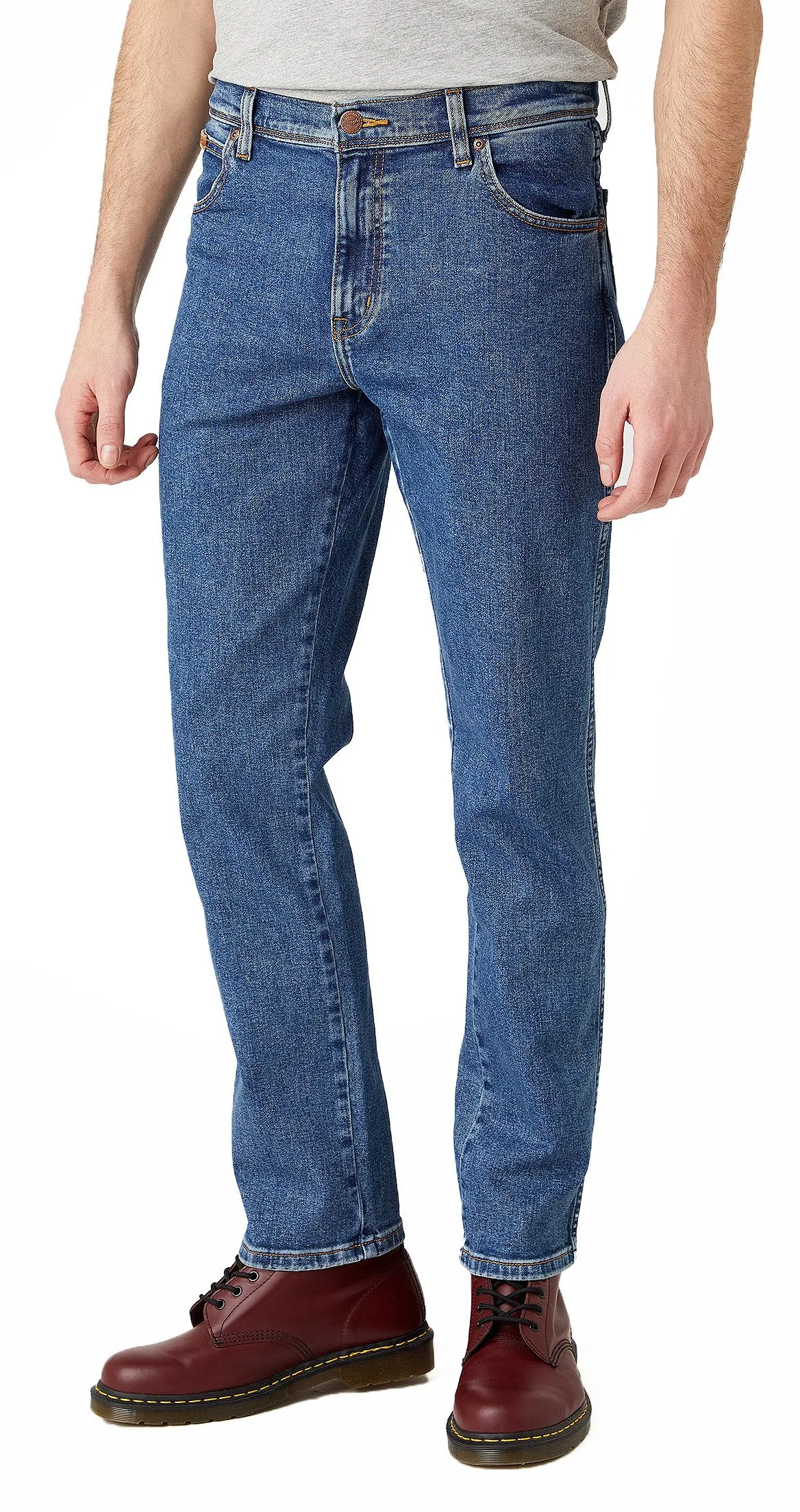 Wrangler Texas Slim Stretch Denim Jeans Stonewash