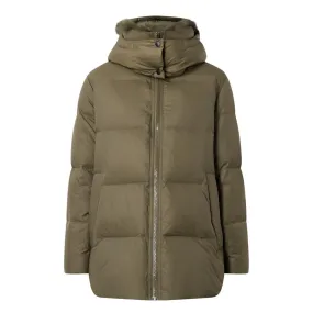 YVES SALOMON A-Line Shearling Down Jacket - Khaki