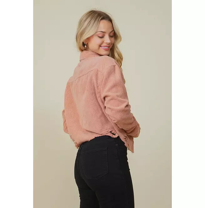 Zoey Distressed Corduroy Jacket